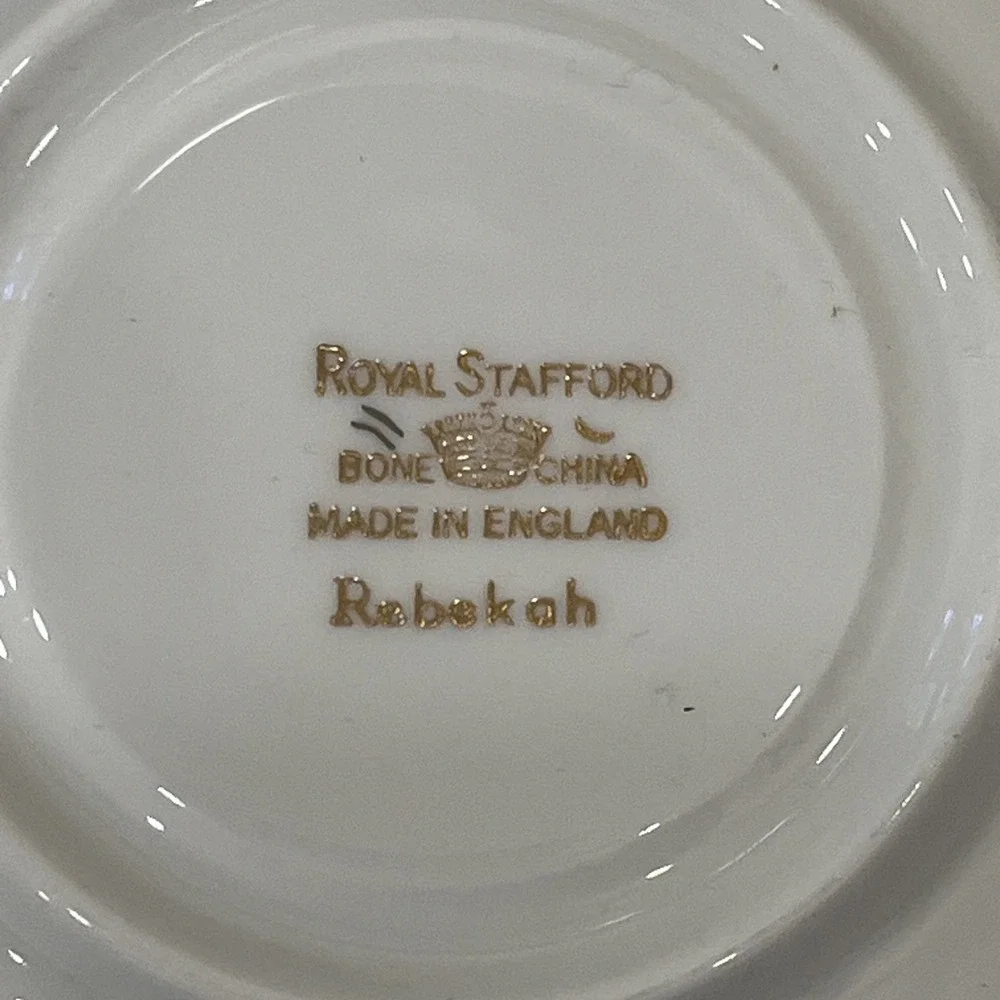 Royal Stafford Bone China England Tea Cup & Saucer Rebekah Lodge Antique Rare